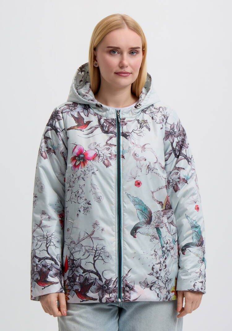 Куртка с цветочным принтом Агнесса шир.  750, рис. 14