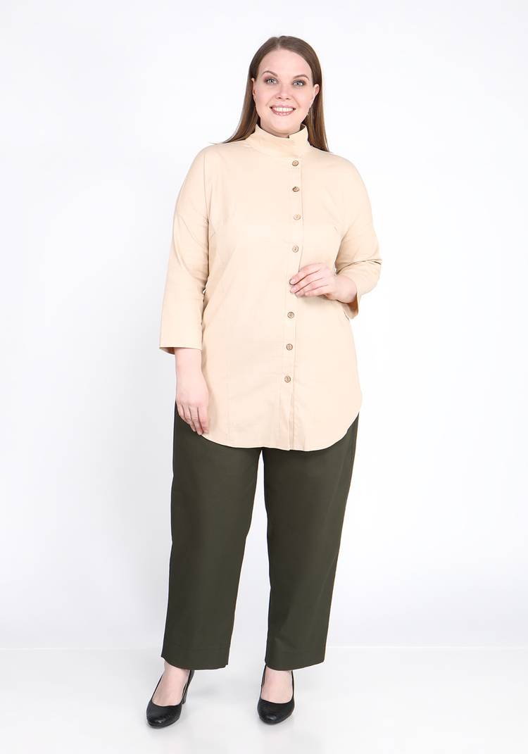 Блуза однотонная с карманами шир.  750, рис. 11