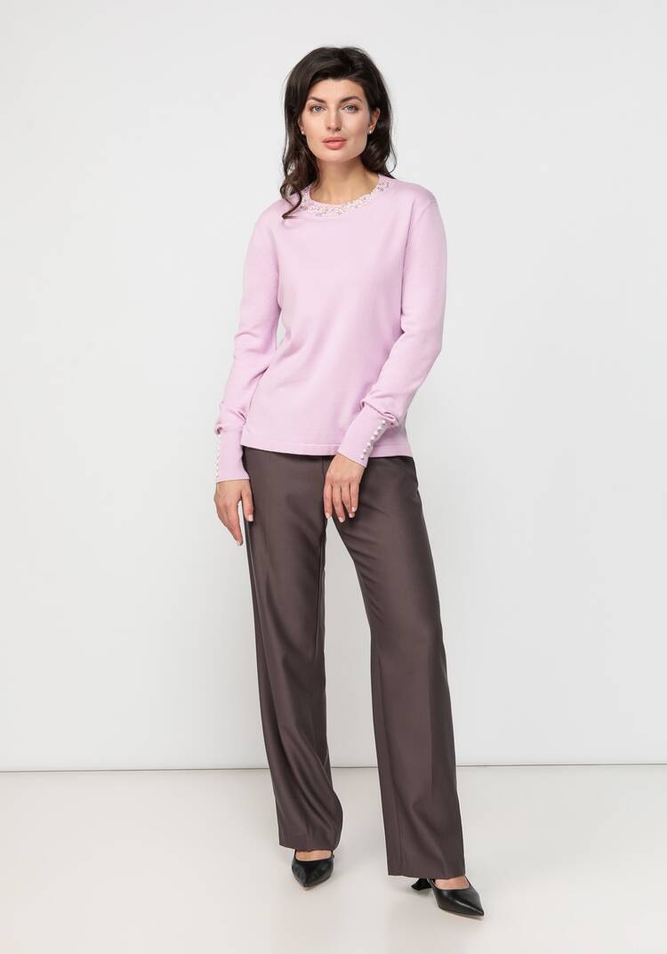 Джемпер с декором из жемчуга по горловине шир.  750, рис. 13