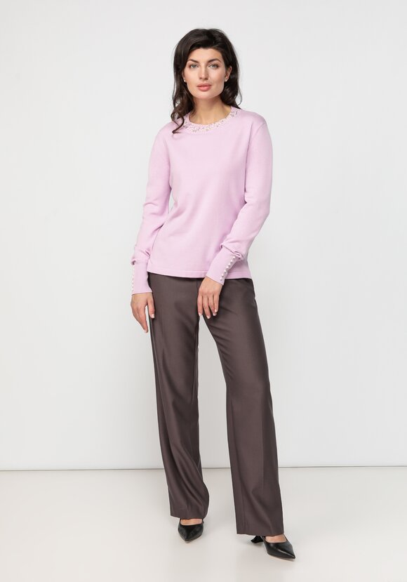 Джемпер с декором из жемчуга по горловине шир.  580, рис. 13