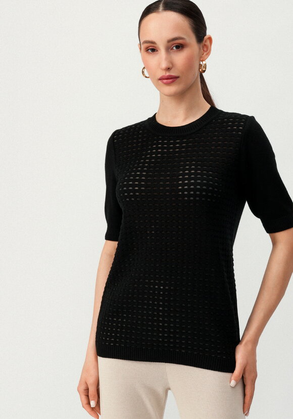 Джемпер с передней полочкой ажурной вязки шир.  580, рис. 27