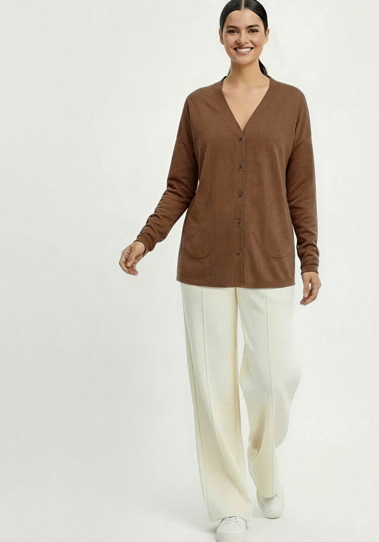 Кардиган на пуговицах утепленный шир.  750, рис. 15