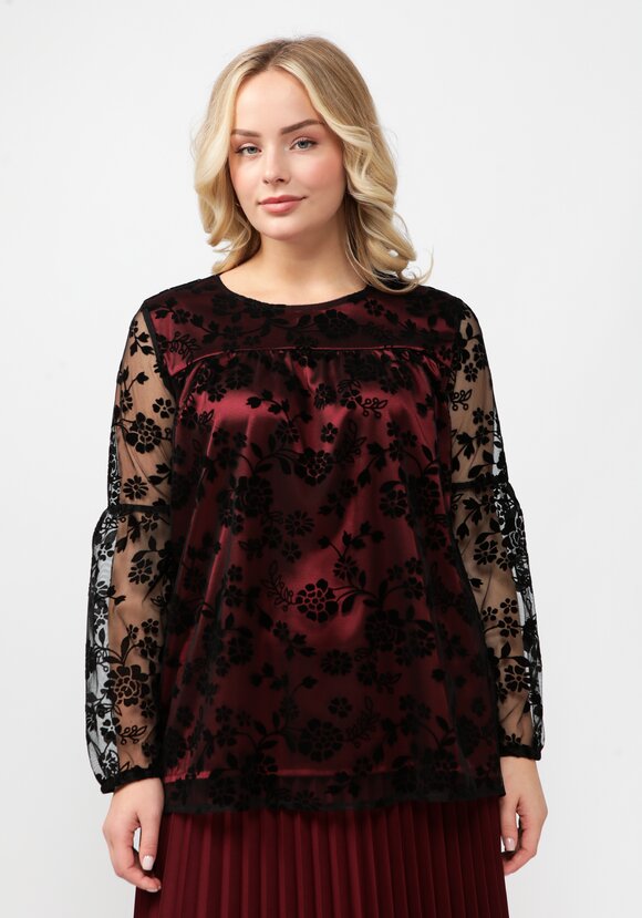 Блуза с шитьем на сетке шир.  580, рис. 4