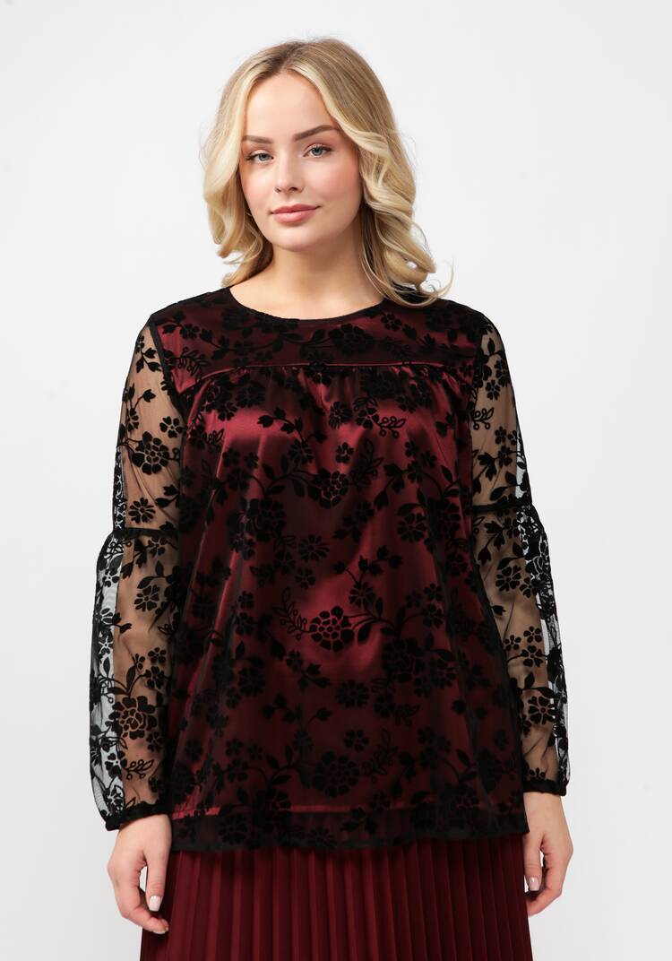 Блуза с шитьем на сетке шир.  750, рис. 4