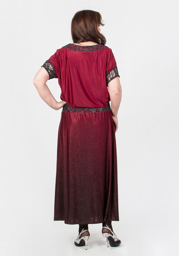 Платье с ажурной отделкой и блестками шир.  580, рис. 17