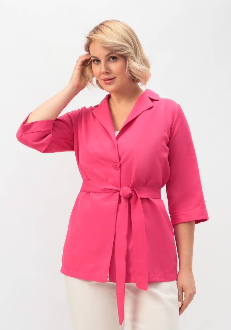 Пиджак с поясом из льна и хлопка шир.  750, рис. 42