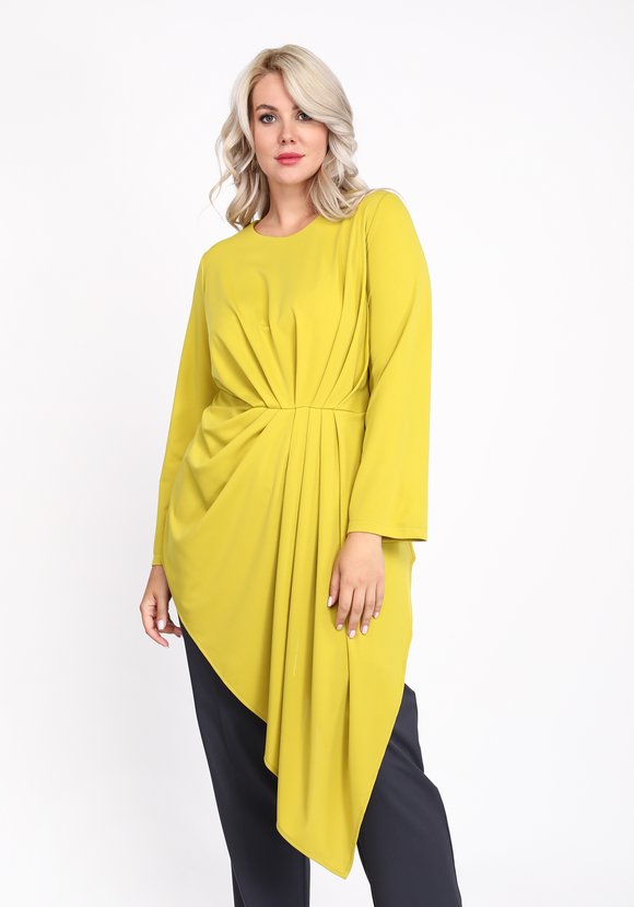 Блуза с драпировкой на талии шир.  580, рис. 2