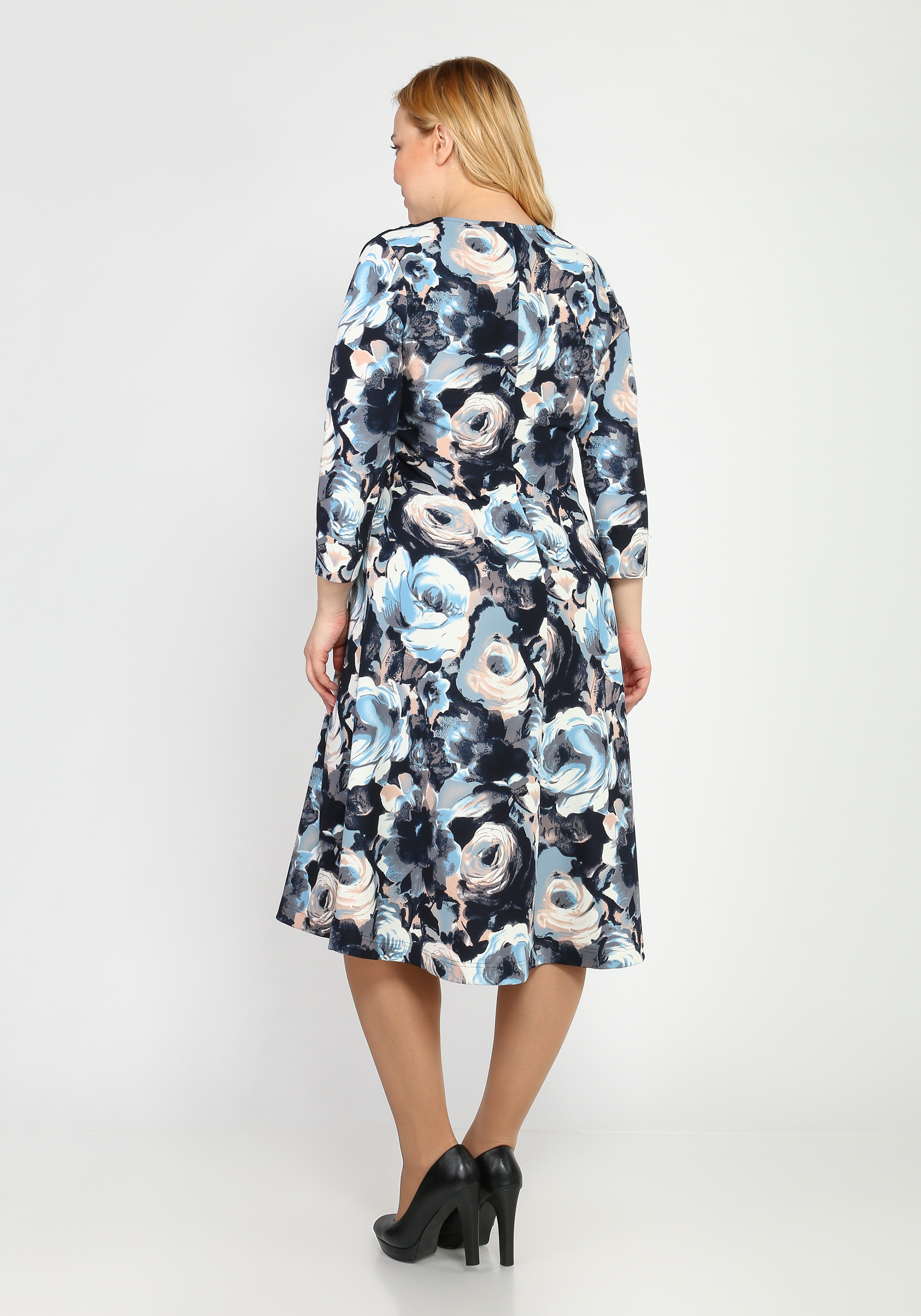 Платье "Чудесная встреча" GalaGrosso, размер 50, цвет сине-белый - фото 2