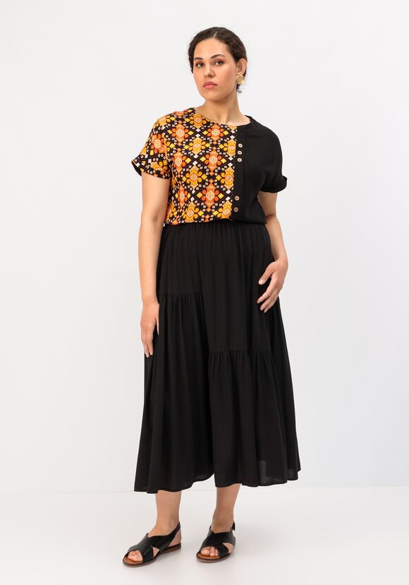 Блуза с асимметричной вставкой шир.  580, рис. 17