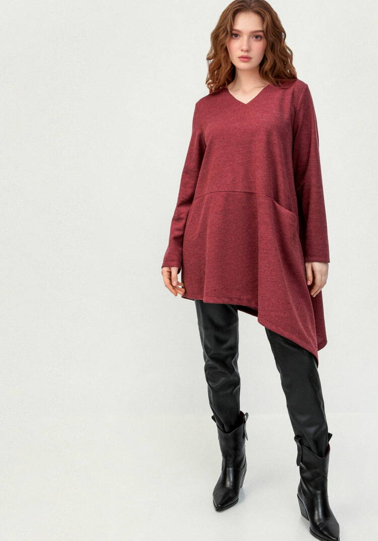 Туника с V-образным вырезом и косым низом шир.  750, рис. 9