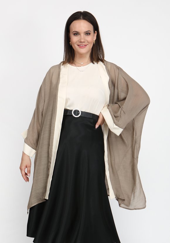 Кардиган-накидка из прозрачной ткани шир.  580, рис. 1