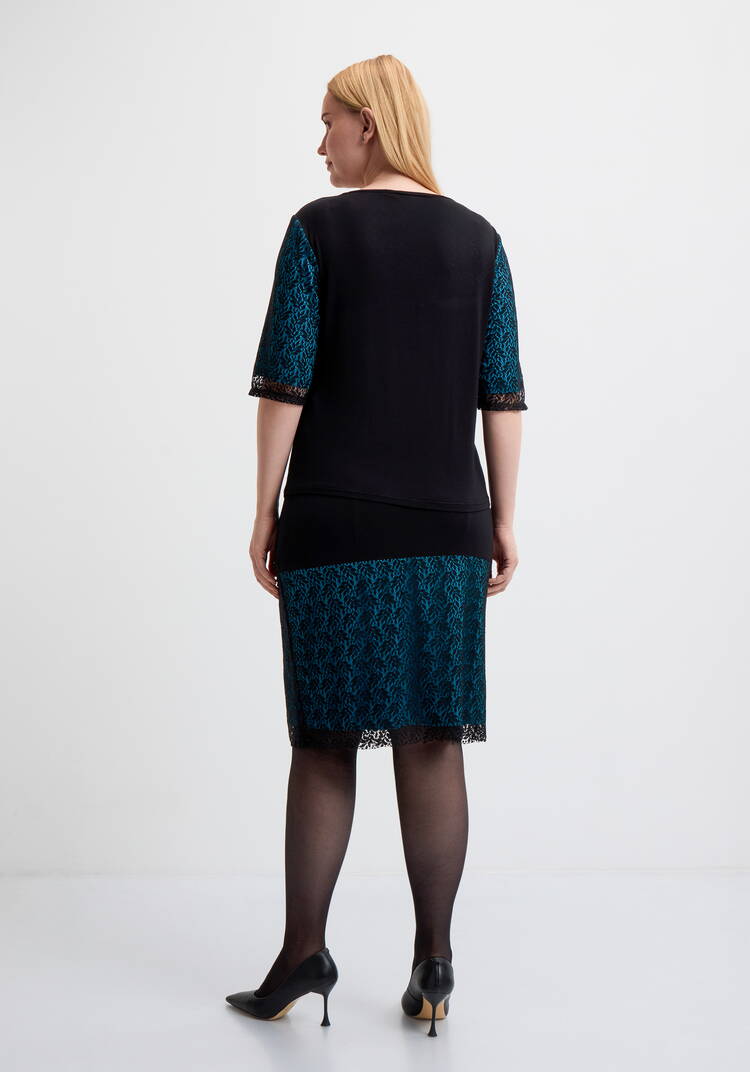 Костюм: блуза и юбка с гипюровыми вставками шир.  750, рис. 3