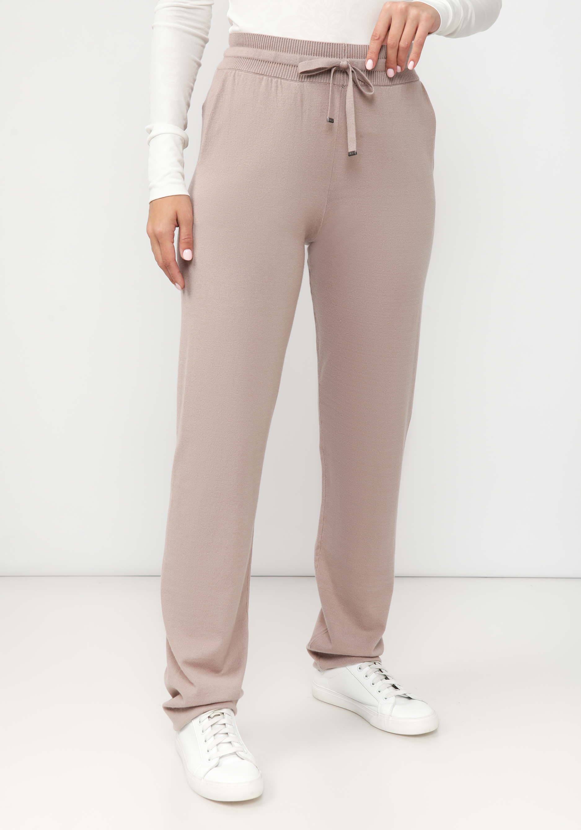 Брюки вязаные с подворотом по низу 6499₽