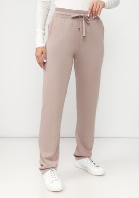 Брюки вязаные с подворотом по низу