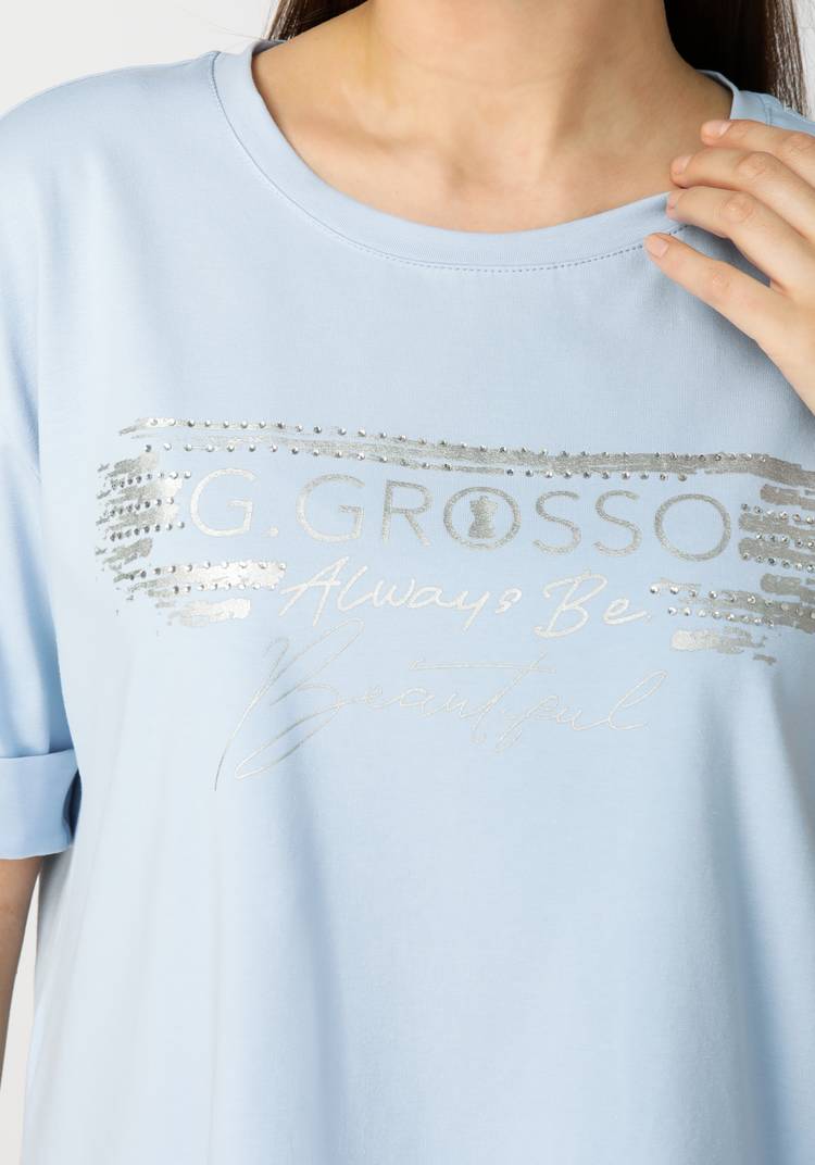 Футболка с принтом и разрезами по бокам шир.  750, рис. 4