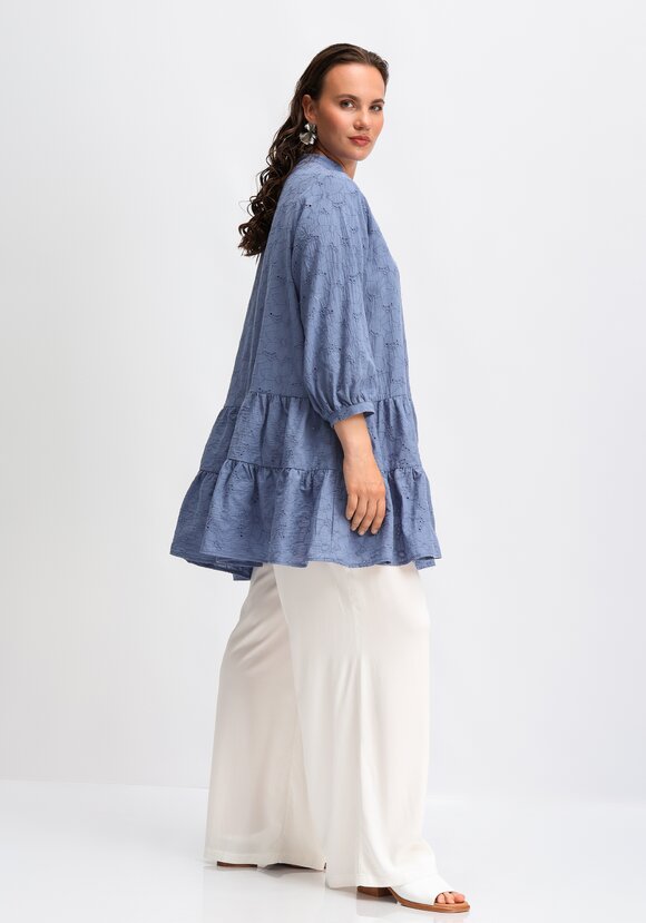 Туника из шитья с ярусами на пуговицах шир.  580, рис. 16