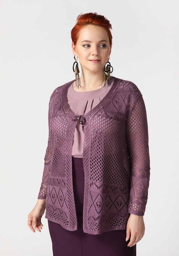 Кардиган Ажурное сочетание шир.  580, рис. 14