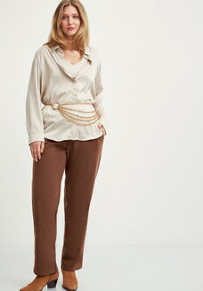 Прямые брюки на резинке с карманами