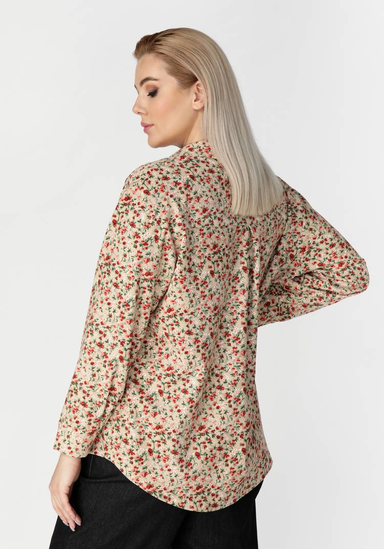 Рубашка из микровельвета с цветочным принтом шир.  750, рис. 2