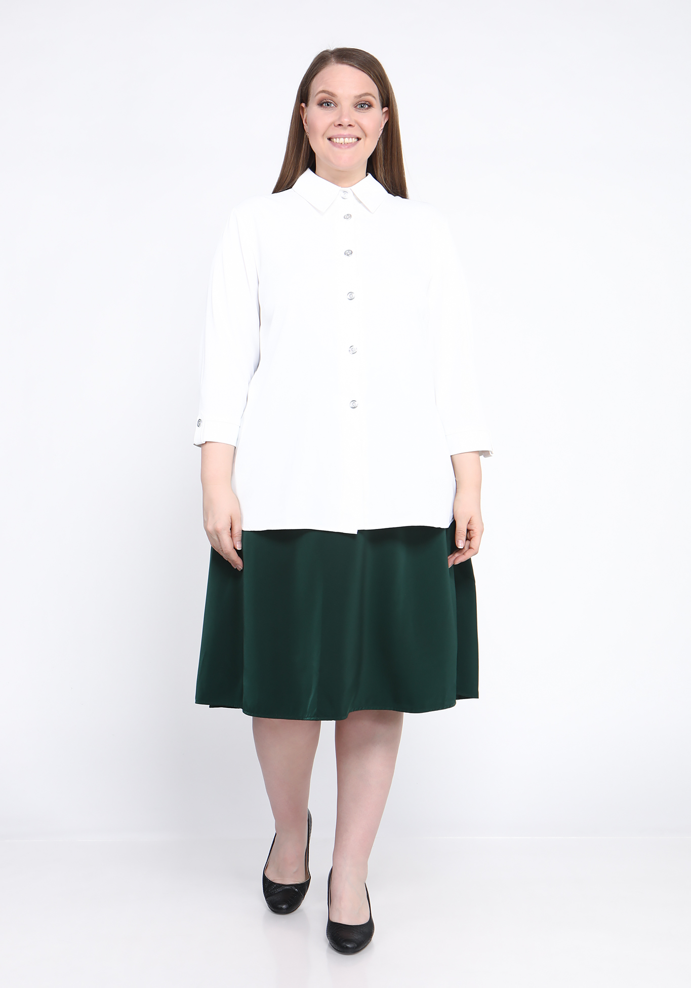 Блуза необычного кроя Bianka Modeno, размер 58, цвет пудровый - фото 2