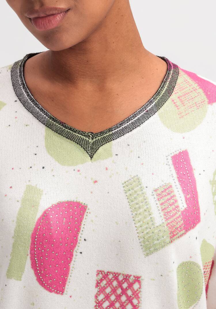 Джемпер с рисунком и стразами шир.  750, рис. 17