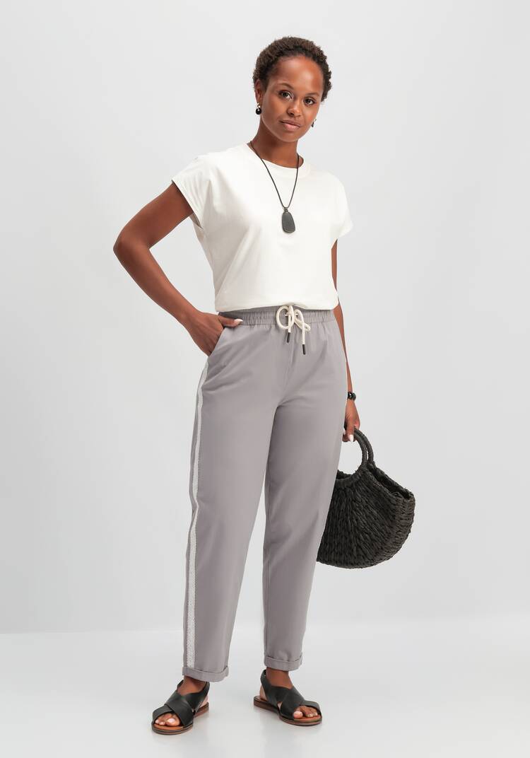 Брюки-бананы с кружевной вставкой шир.  750, рис. 10