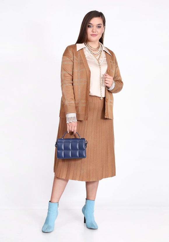 Кардиган в клетку с метанитью шир.  580, рис. 7