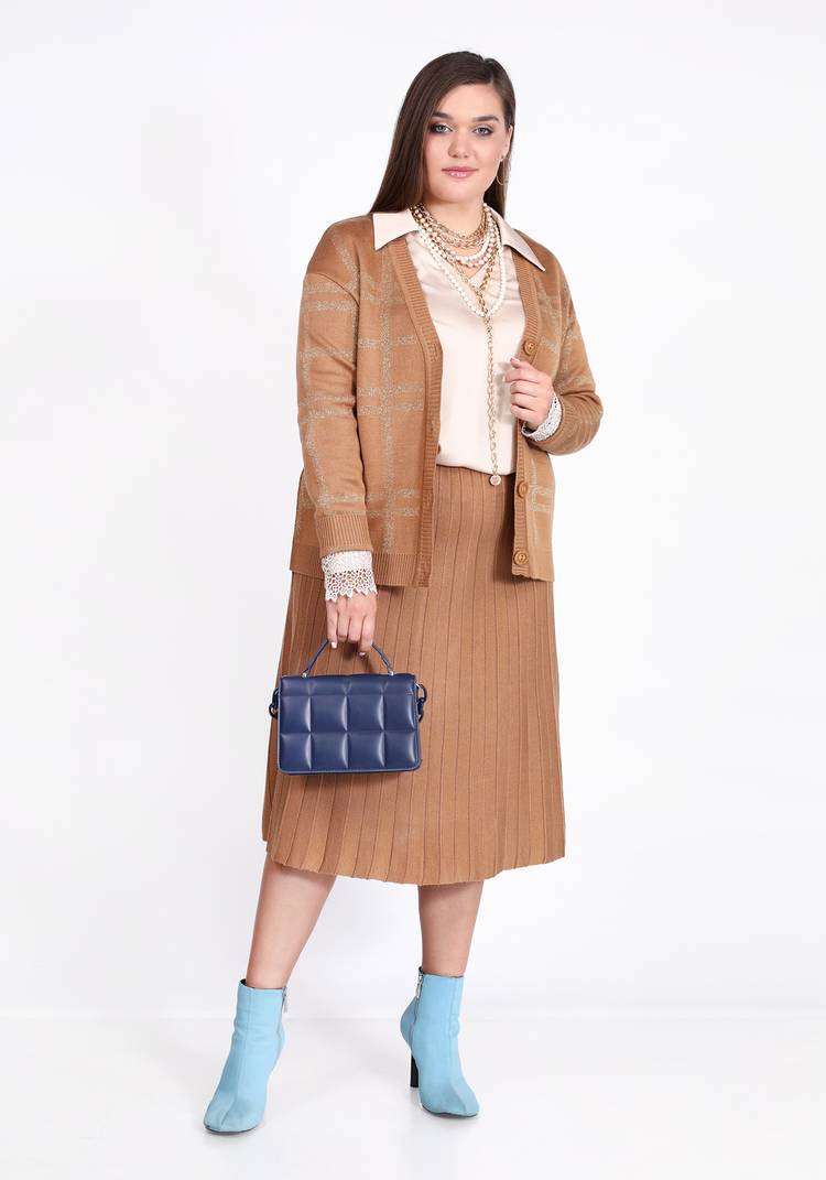 Кардиган в клетку с метанитью шир.  750, рис. 7