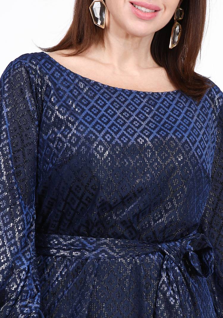 Платье с бархатным рисунком и люрексом шир.  750, рис. 9