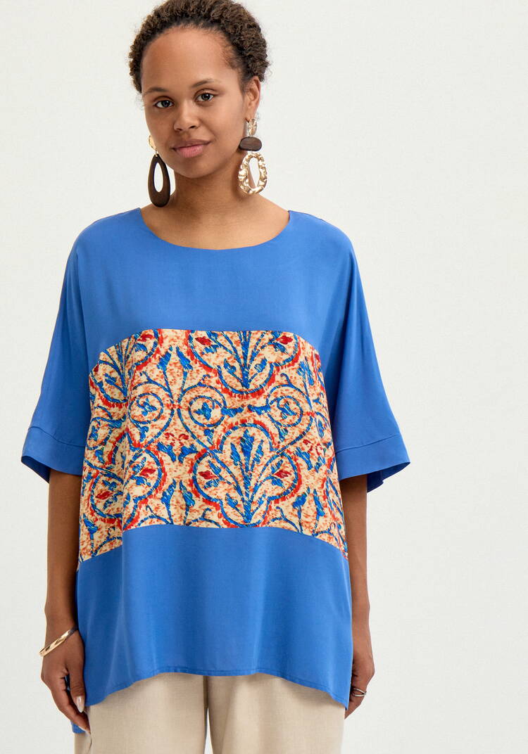 Блуза с принтом из штапеля шир.  750, рис. 12