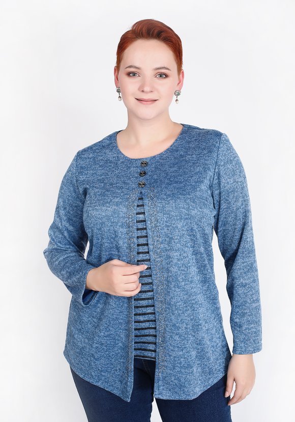 Блуза с пуговицами и узором из страз шир.  580, рис. 9