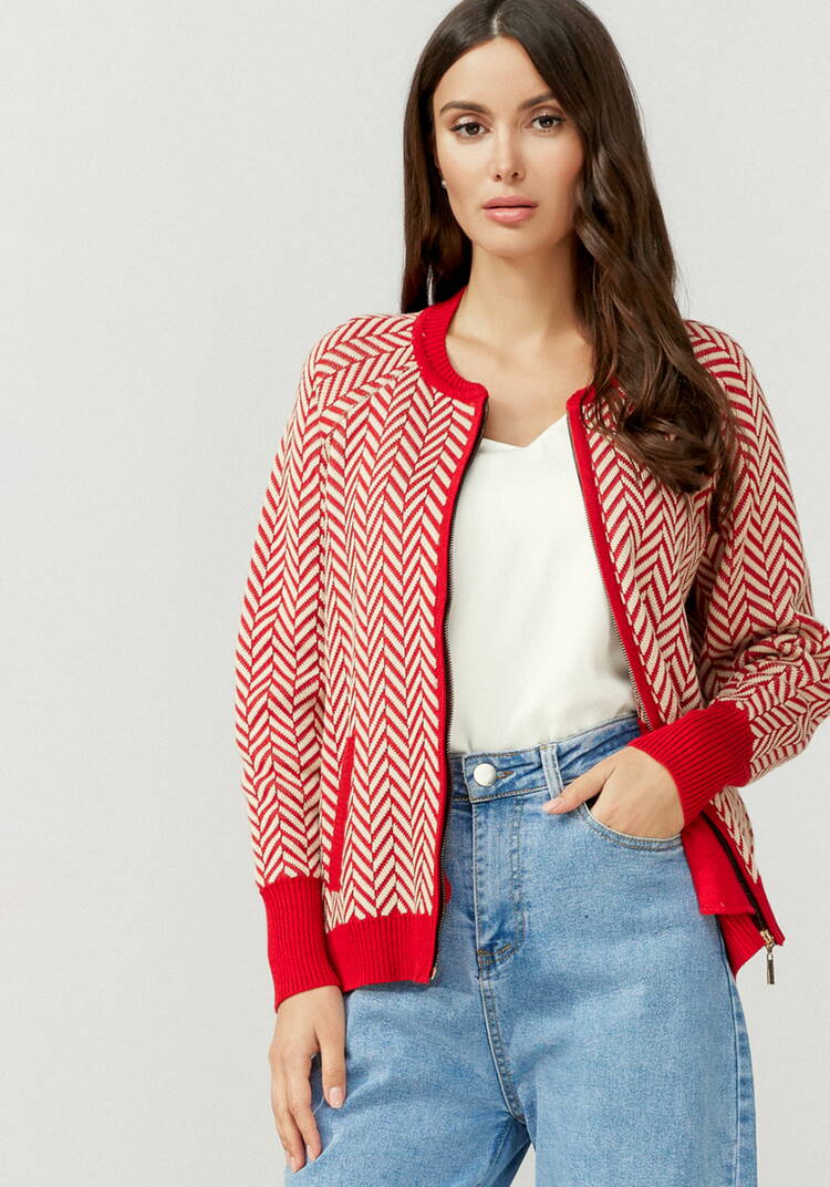 Бомбер женский на молнии с широкими манжетами шир.  750, рис. 22