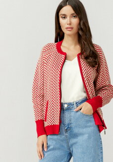 Бомбер женский на молнии с широкими манжетами