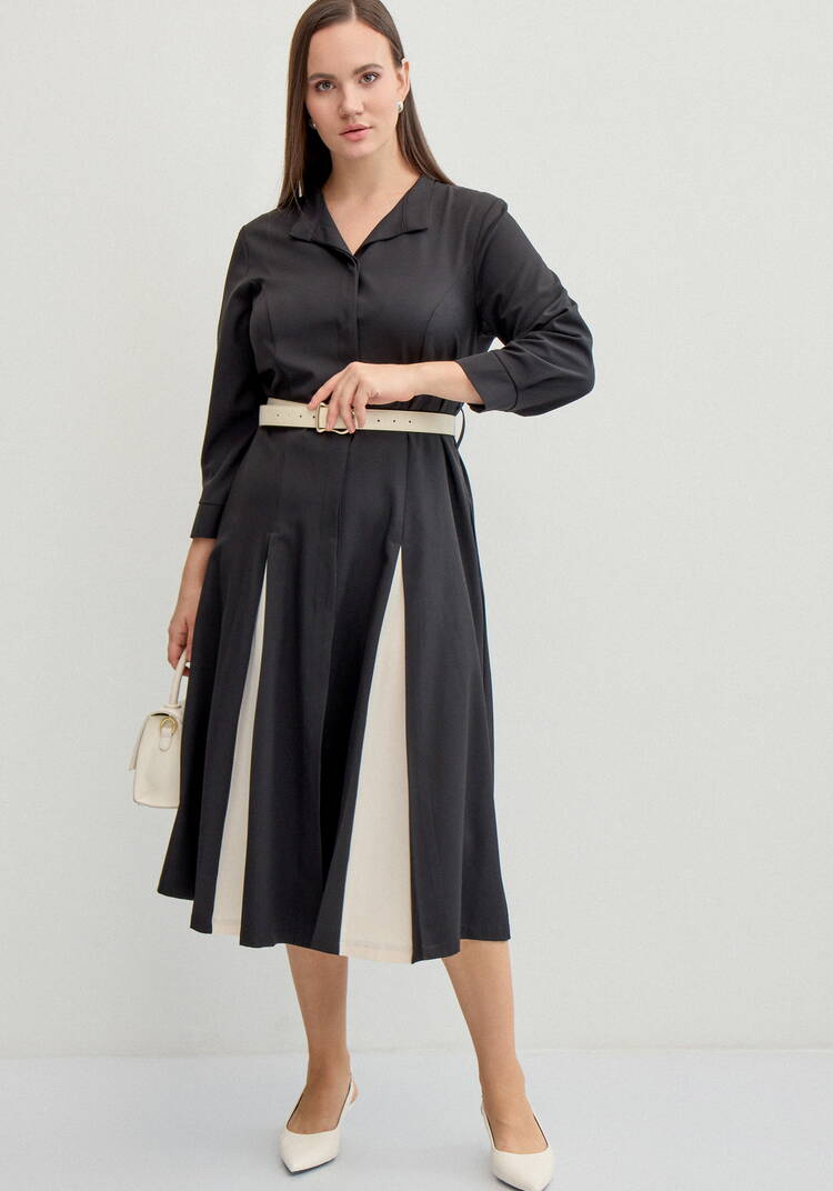 Платье с контрастными вставками в складках шир.  750, рис. 15