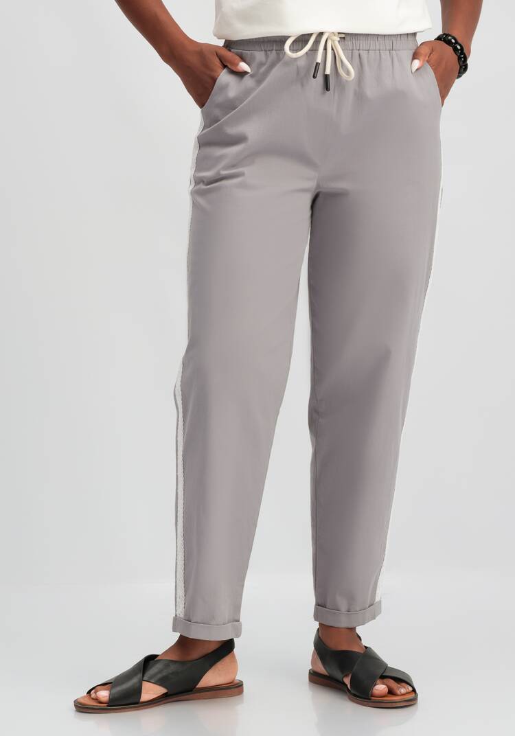 Брюки-бананы с кружевной вставкой шир.  750, рис. 9