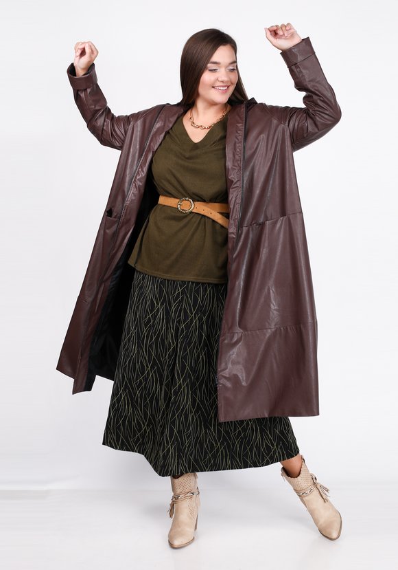 Пальто из эко-кожи на молнии шир.  580, рис. 7