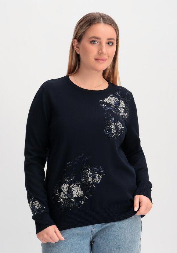 Джемпер с абстрактными цветами из страз шир.  580, рис. 10