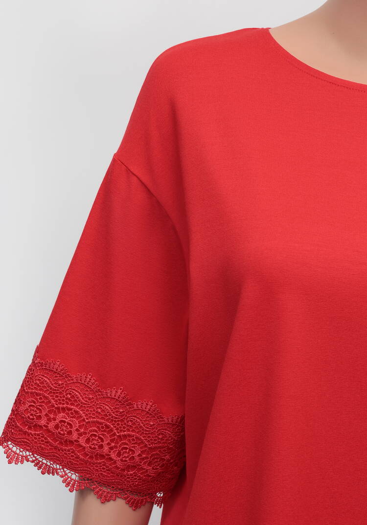 Джемпер с кружевом Елена шир.  750, рис. 2