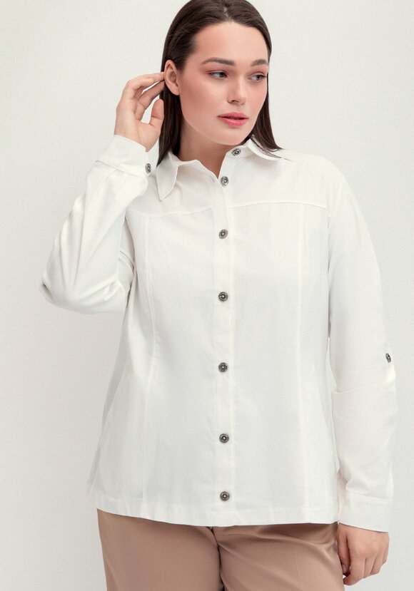 Рубашка хлопковая с патами на рукавах шир.  580, рис. 19