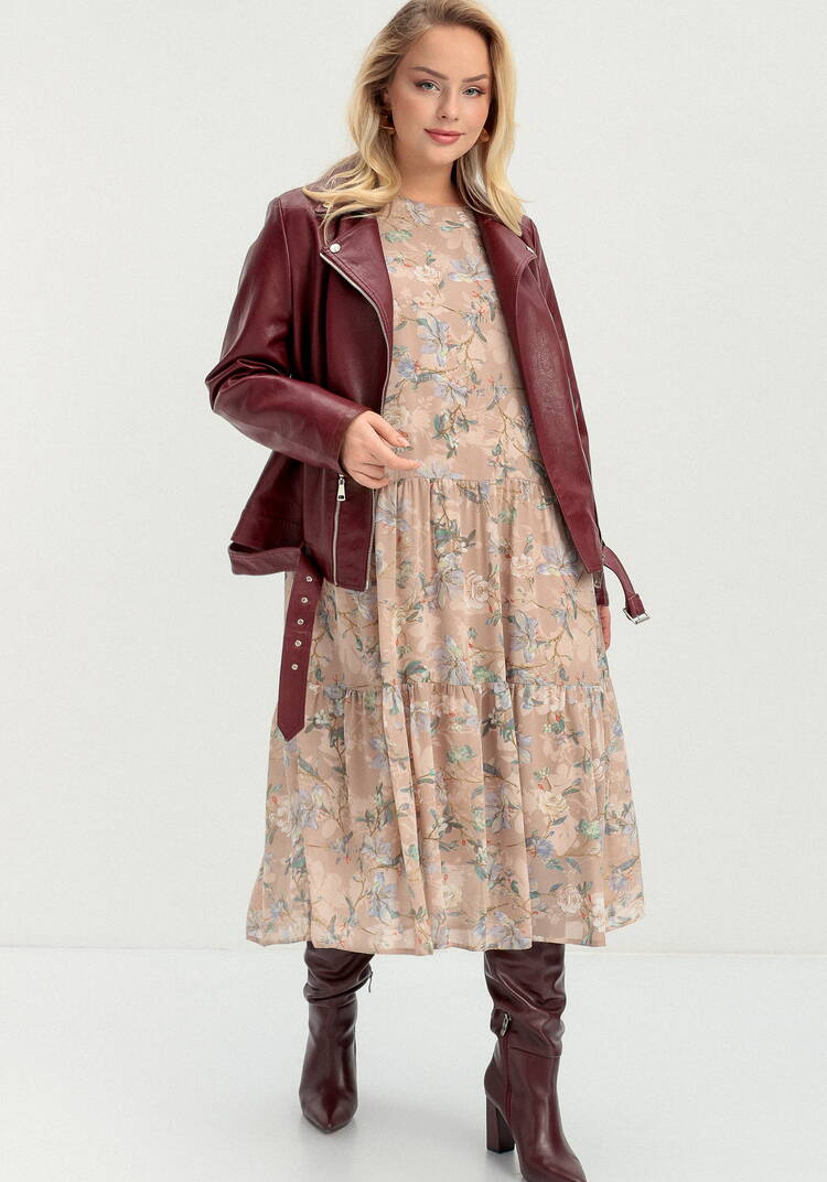 Платье ярусное с цветочным принтом шир.  750, рис. 16