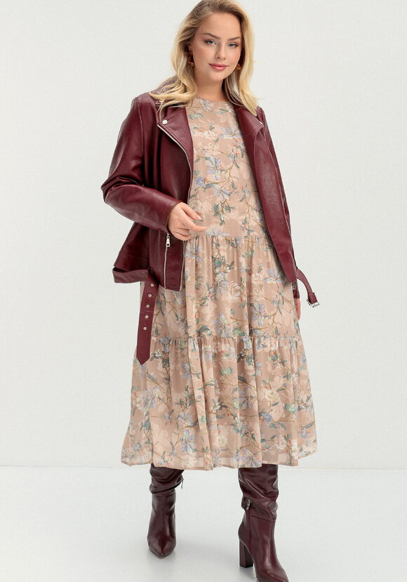 Платье ярусное с цветочным принтом шир.  580, рис. 16