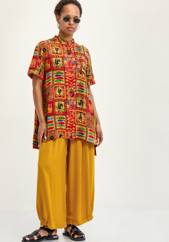 Блуза хлопковая с этническим рисунком шир.  580, рис. 10