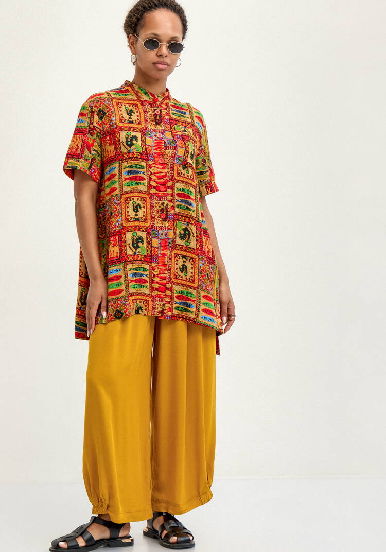 Блуза хлопковая с этническим рисунком шир.  750, рис. 10