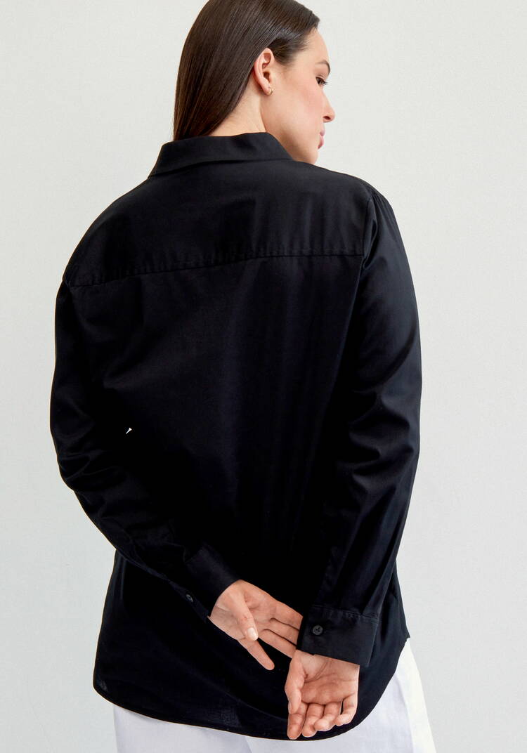 Рубашка прямая на пуговицах шир.  750, рис. 3