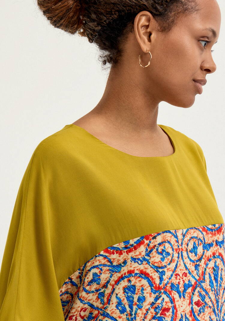 Блуза с принтом из штапеля шир.  750, рис. 5