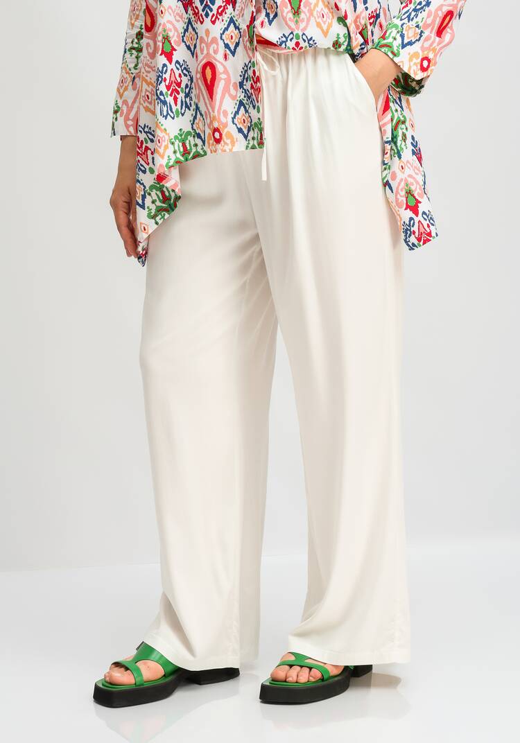 Брюки палаццо с резинкой на поясе шир.  750, рис. 40