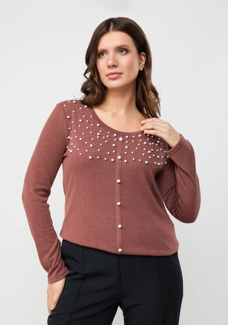 Джемпер с жемчугом шир.  750, рис. 21