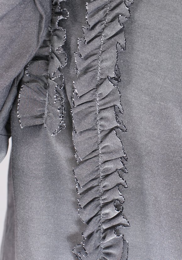 Блуза с вертикальными рюшами шир.  580, рис. 4