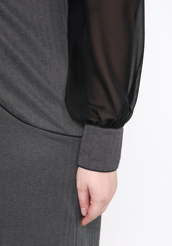 Платье с шифоновым рукавом шир.  580, рис. 8