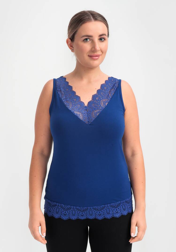 Майка с кружевом по низу Леди Лайма шир.  750, рис. 3